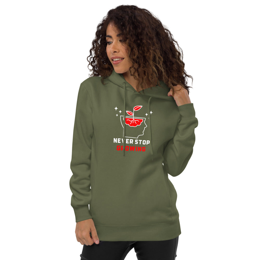Never Stop Growing Unisex fashion hoodie