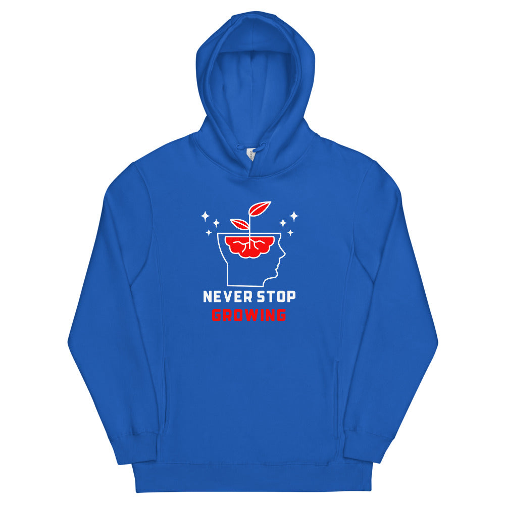 Never Stop Growing Unisex fashion hoodie
