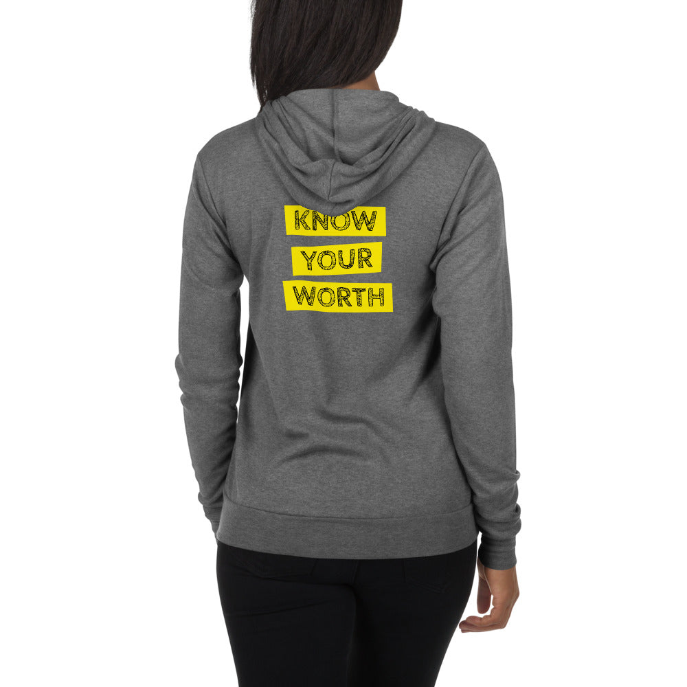 Know your worth unisex hoodie