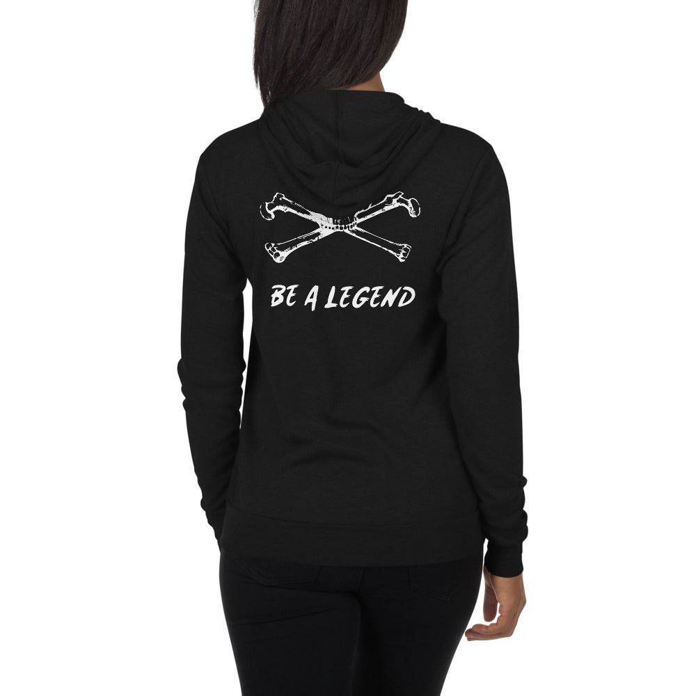 Be A Legend unisex zip hoodie