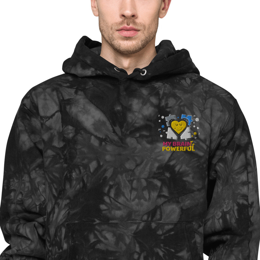 My brain is powerful unisex Champion tie-dye hoodie