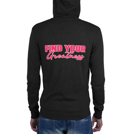 Find your Greatness Unisex zip hoodie