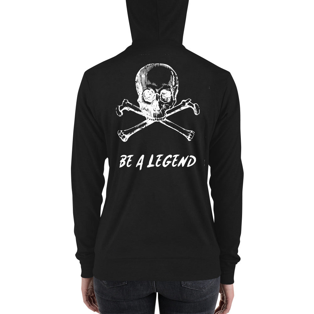 Be A Legend unisex zip hoodie